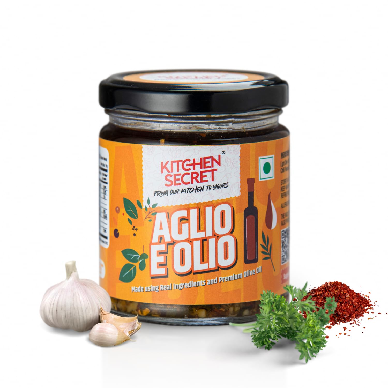 Kitchen Secret Aglio E Olio 180 g - for Pastas, Sandwiches, Pizzas, Wraps, No Preservatives or Additives, Made with Light Olive Oil, Parsley, Chilli Flakes, Capsicum Extracts, Quality Ingredients, Versatile Use (B0DG9R17L5) Amazon Price History, Amazon Price Tracker