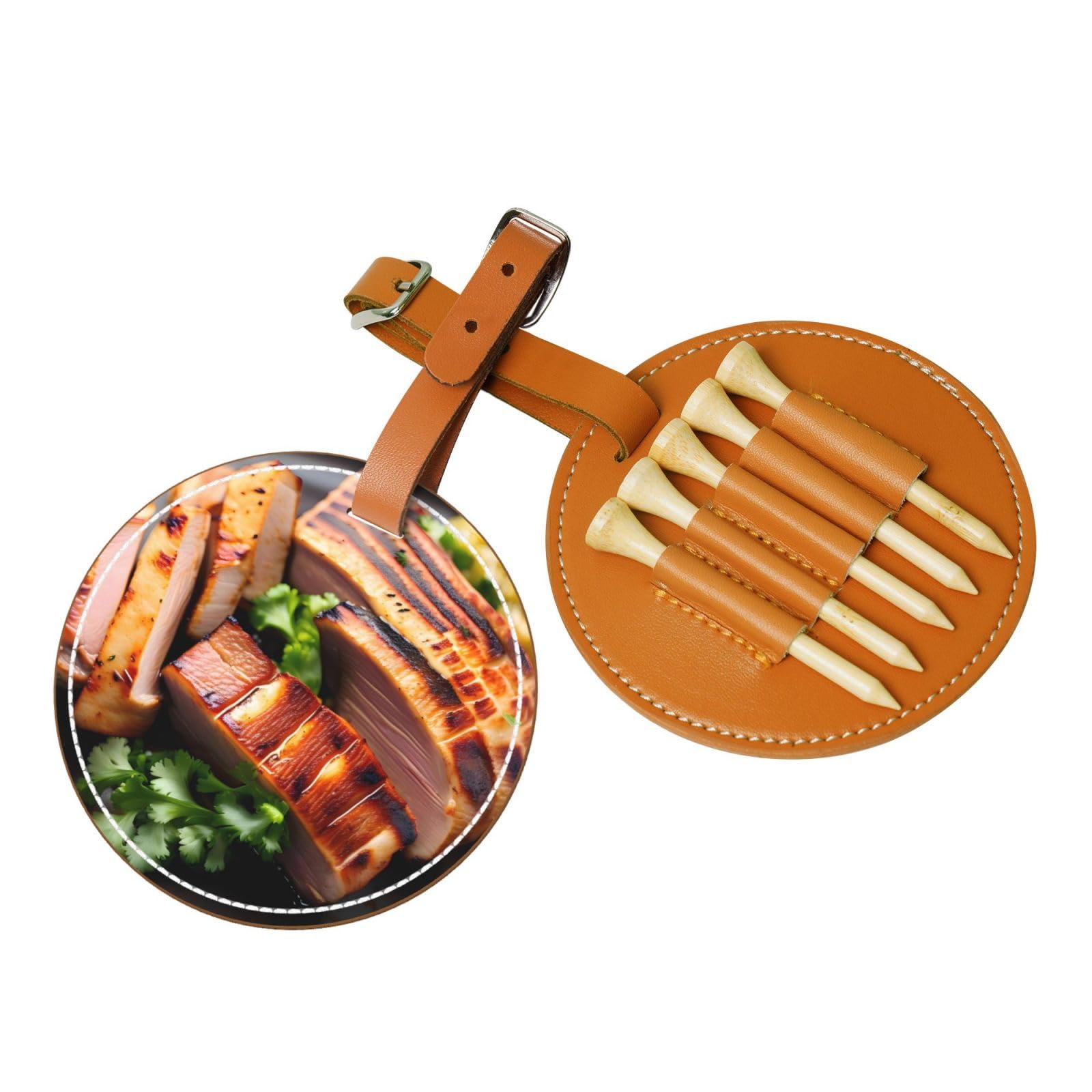 WXXWXD Golden Roast Printed Golf Tee Storage Bag - Portable Storage, Easily Organize Tees