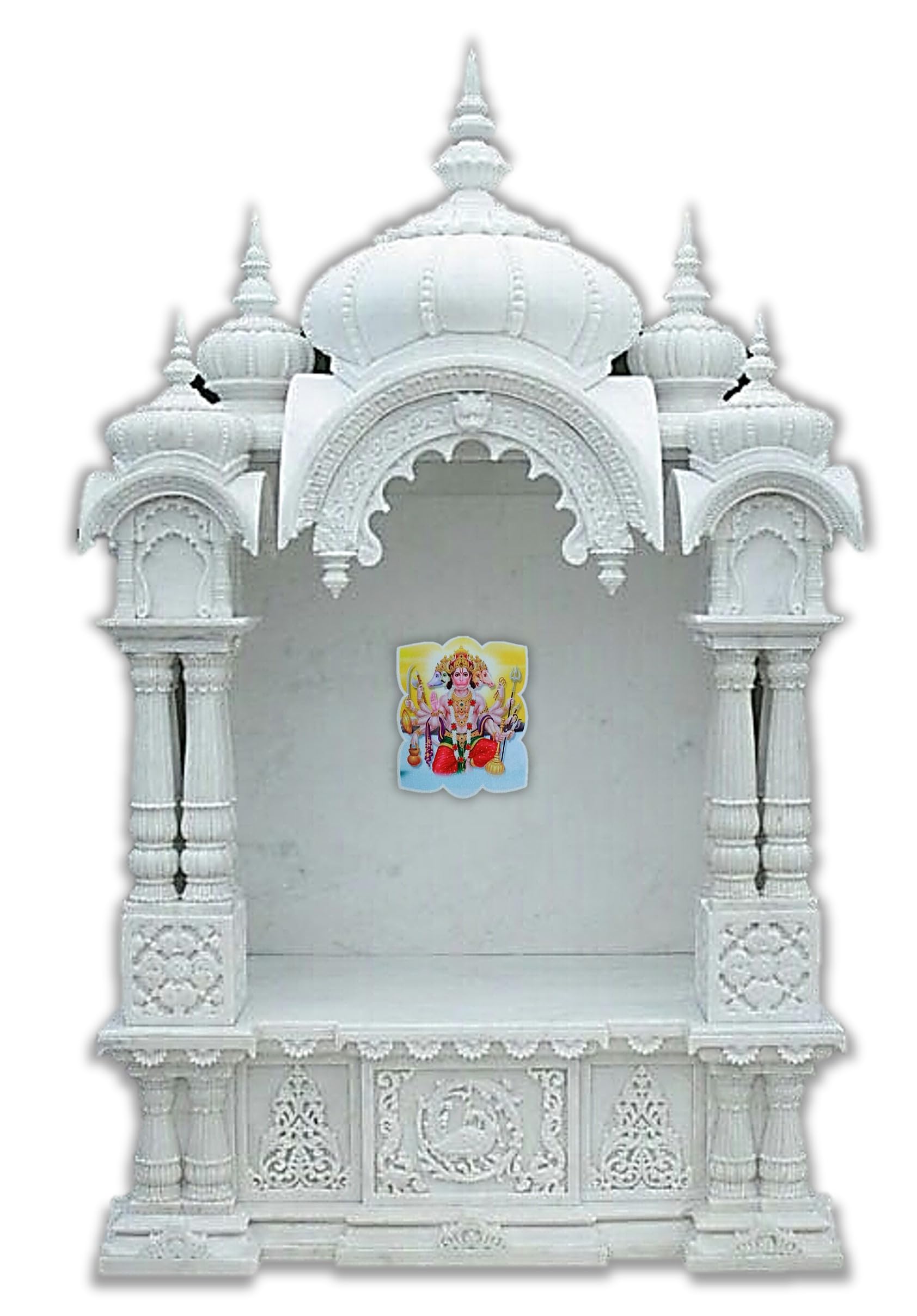 UNIq PANCHMUKHI Hanuman JI Glossy Finish Decal Sticker for Temple Home Office Car Bike Laptop Bottle Door Windows Bumpers Walls etc 1