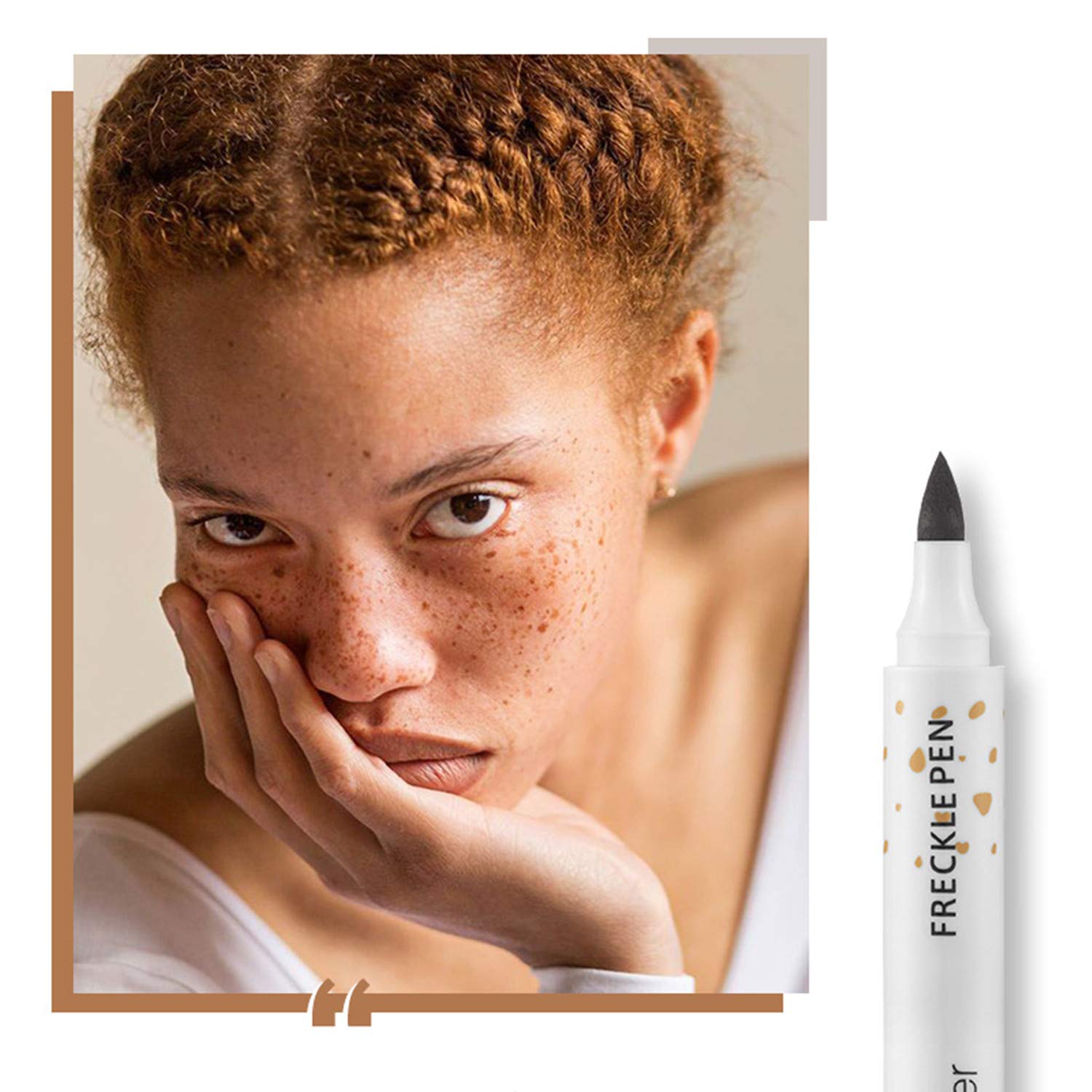MAEPEOR Lápiz de Pecas Marrón Claro Natural Lápiz de Pecas Duradero, Impermeable con Puntos, Crea Piel Natural Hundida (1 Pieza), Marrón Claro