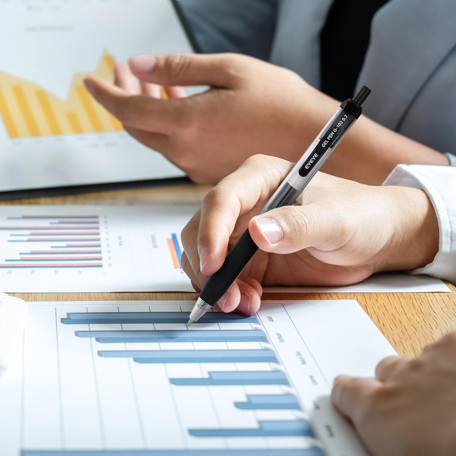 EYEYE G-103 Retractable Gel Pens Black 0 7mm 25 Pack Medium Point Gel Ink Pens Quick Drying 0 — view 5