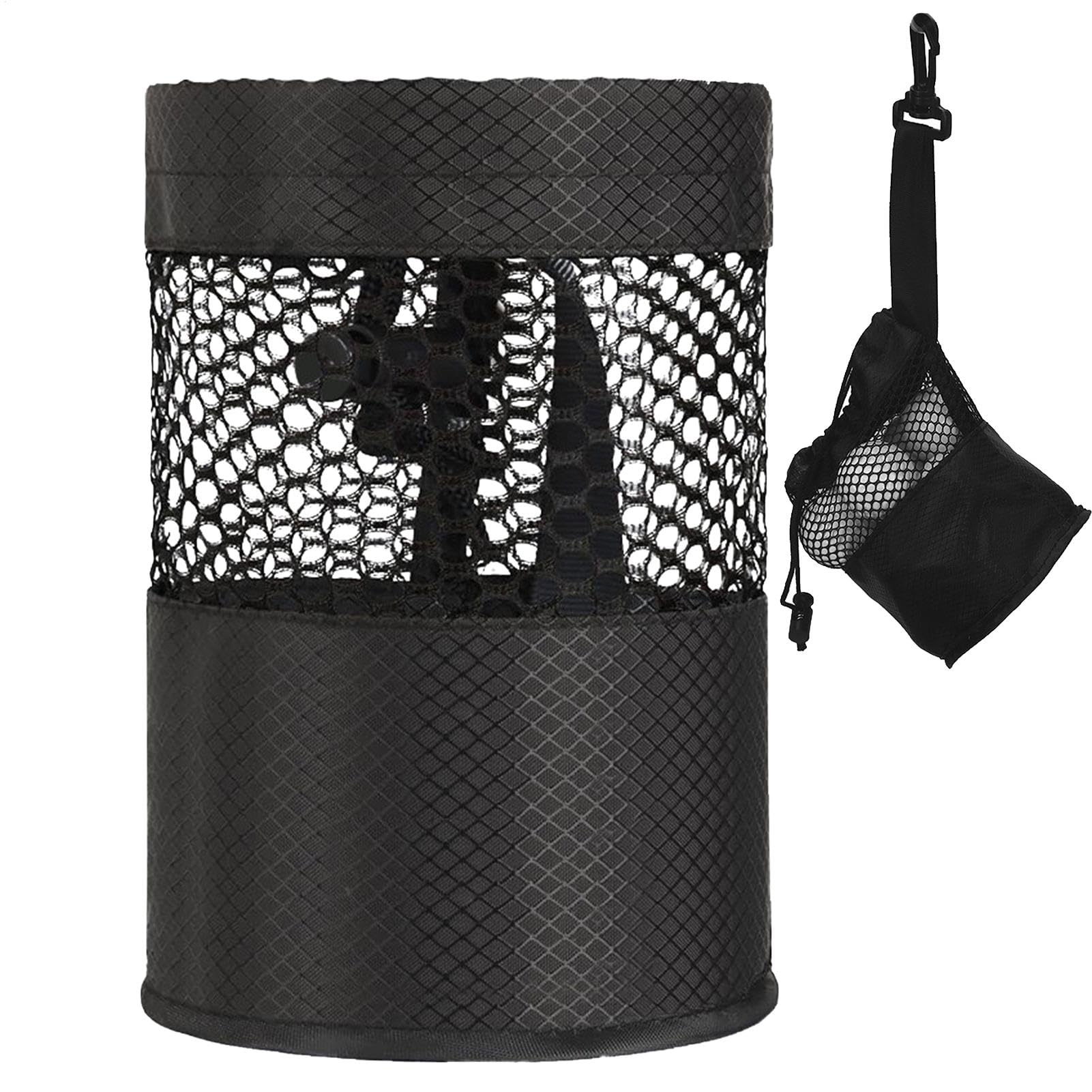 Sac de Balle de Golf en Maille, Sac de Rangement de balles de Golf - Sac en Filet Respirant de Grande capacité - Sac en Filet Noir, Sac de Conduite Portable, Terrain d'entraînement,