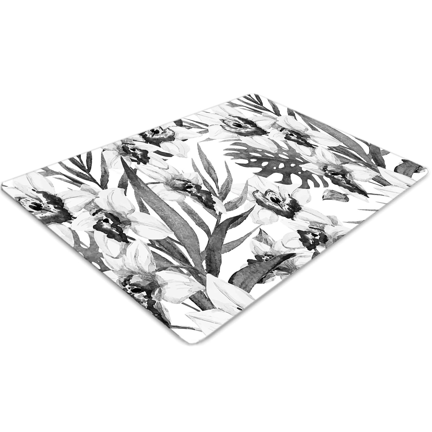 Tapis de chaise 140x100 cm en PVC antidérapant à motif floral pour protéger le sol