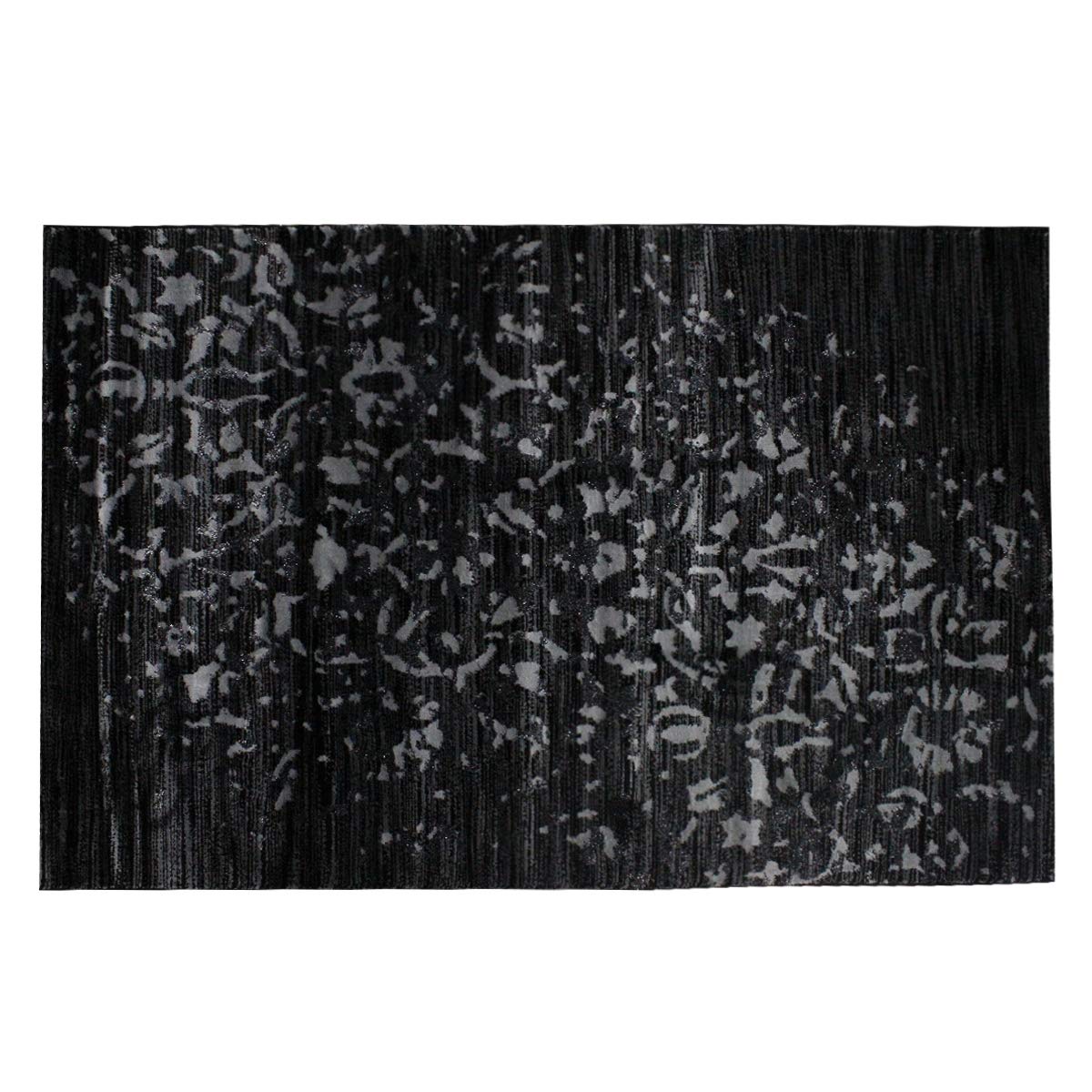 Russo Tessuti Tappeto Tappetino Scendiletto Ufficio Salone Prorex Nero Argento Lurex 100x150 cm