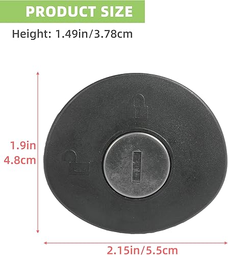 Miniatura 2 de RACOONA Tapa de gas con bloqueo del tanque de combustible, tapón de llenado de combustible, tapa de gas con llaves, accesorios de automóvil, enchufe