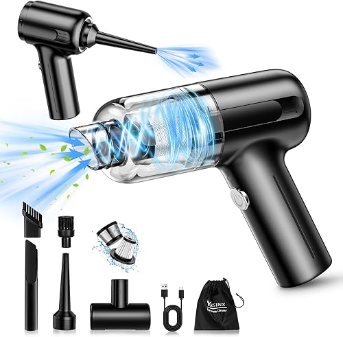 Mini aspiradora, aspiradora de mano recargable inalámbrica, aspiradora portátil para automóvil con motor sin escobillas, 12000 Pa de alta potencia 3
