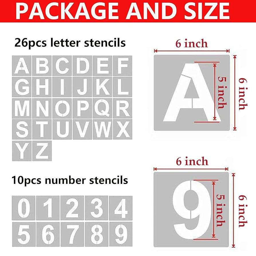 yeajon-6-inch-letter-stencils-and-numbers-36-pcs-alphabet-art-craft-stencils-reusable-plastic-templates-for-wood-wall-fabric-rock-signage-6-inch-arts-crafts-sewing-amazon-com for 6 Inch Letter Stencils Printable Free YEAJON 6 Inch Letter Stencils and Numbers, 36 Pcs Alphabet Art Craft Stencils, Reusable Plastic Templates for Wood, Wall, Fabric, Rock, Signage(6 Inch) : Arts, Crafts & Sewing - Amazon.com for 6 Inch Letter Stencils Printable Free