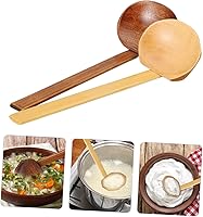 Vista 2 de Cuchara de olla caliente, cuchara de cocina, cuchara de sopa, cuchara de mango largo, cucharón de sopa de madera, cucharón de restaurante, cuchara