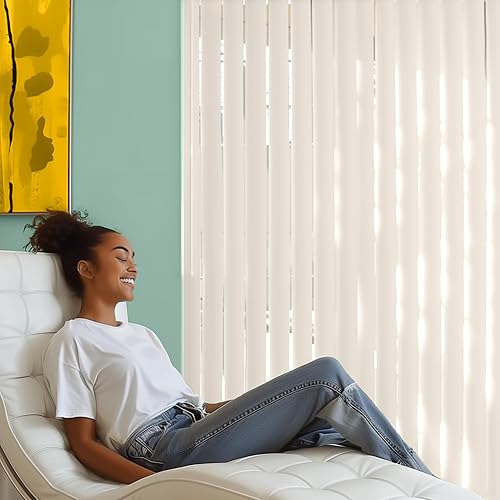 Miniatura 4 de DALIX, repuesto de PVC, para persiana vertical, lámina curva lisa, de color blanco marfil (82.5 pulgadas de longitud), Vinilo, Ivory, L
