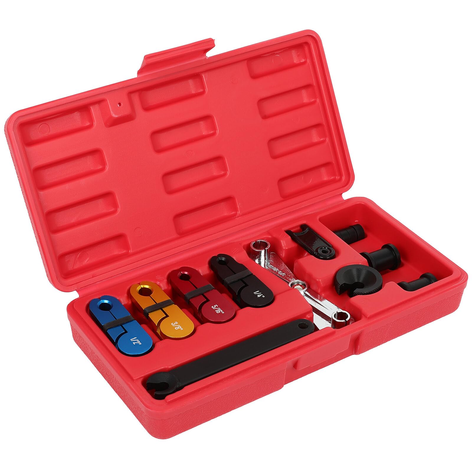 10pc Fuel Line Disconnect Tool Set Master Quick Disconnect Tool Kit for Mechanics Transmission Oil Cooler Line Disconnects Compatible with for Ford Chevy GM More, Red