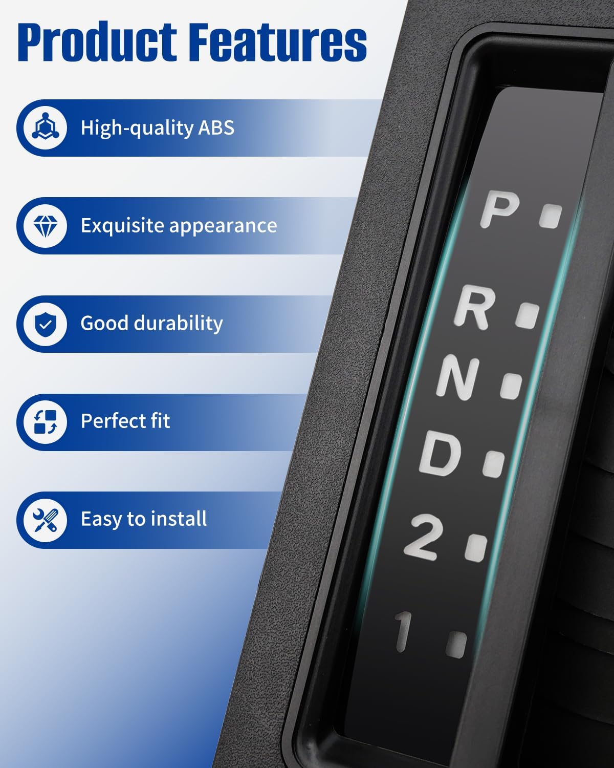 ANODZU Automatic Shift Indicator Bezel Dash Trim Auto Console Fit for Jeep Wrangler TJ 1997 1998 1999 2000 2001 2002 2003 2004 2005 2006 Replaces 6130553 55315059AC Black