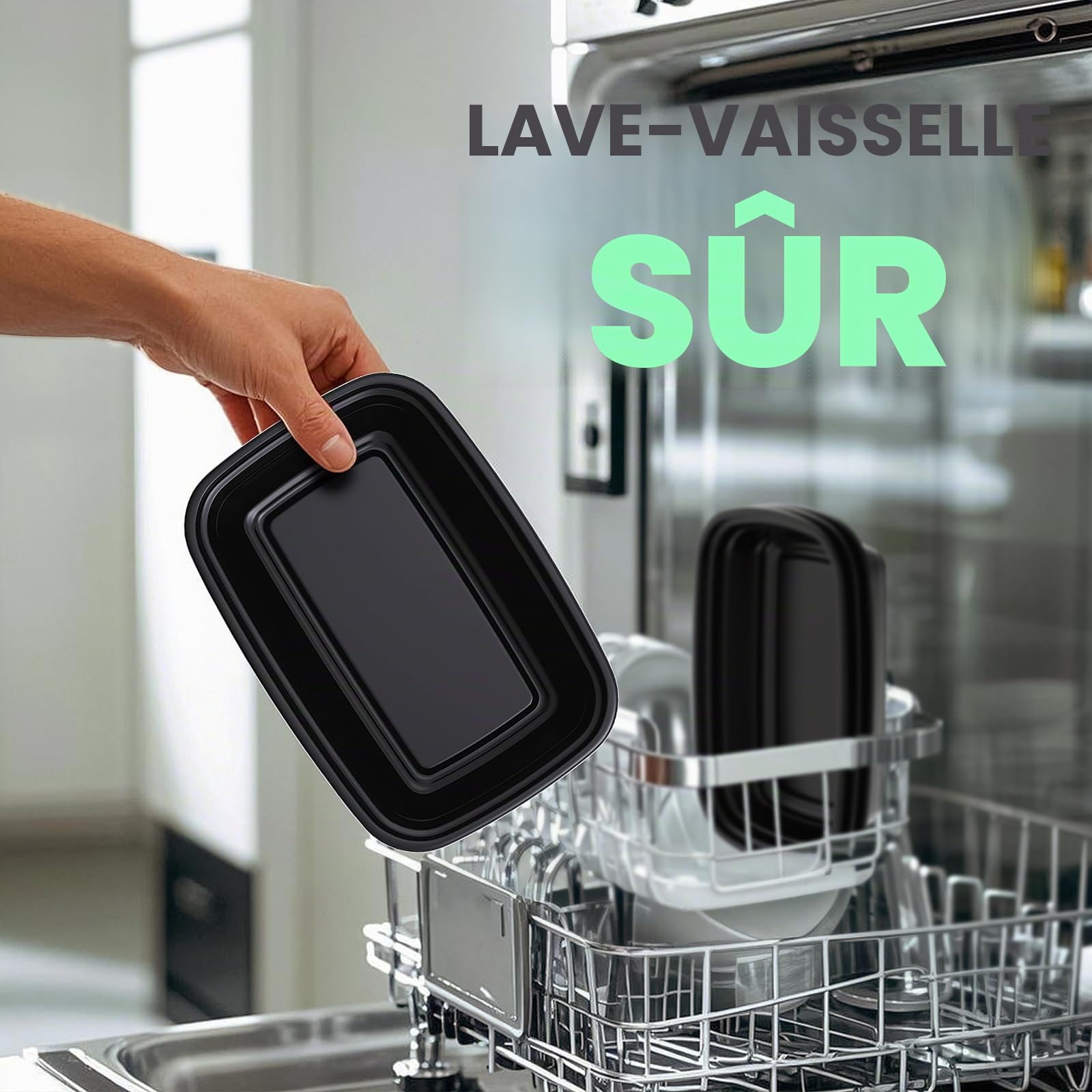 WUHUIXOZ Lot de 50 boîtes à repas de 946 ml avec couvercles, boîtes à bento jetables en plastique réutilisables, sans BPA, passent au micro-ondes, au lave-vaisselle et au congélateur