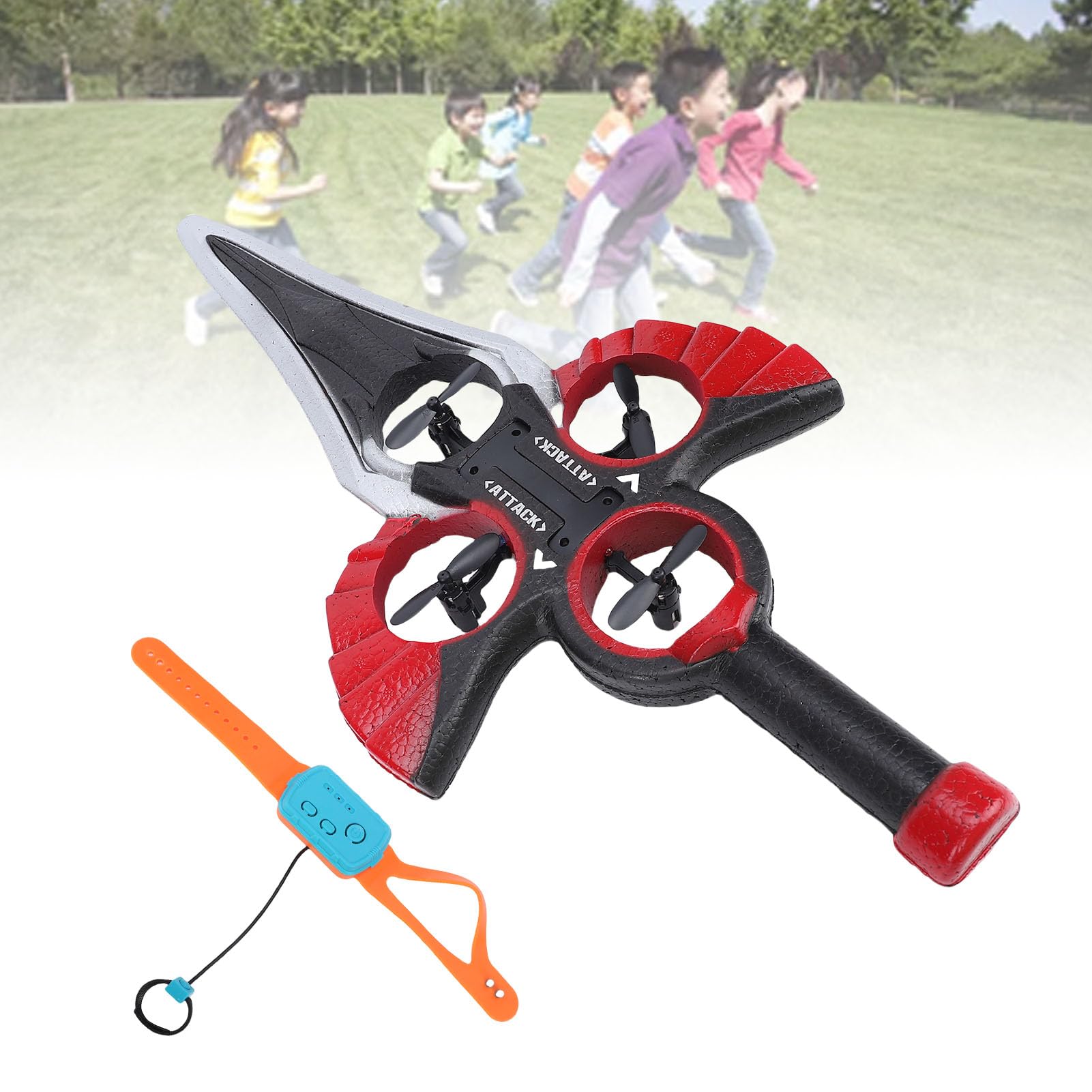 Ejoyous Aeroplano RC con Spada Volante Telecomandata con Riconoscimento dei Gesti, Luce LED Multicolore e Giroscopico Stabile per Ragazzi, Ragazze, Adulti, Principianti (rosso)