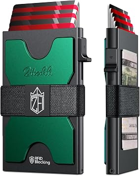 Zitahli Card Holder Wallets for Men - Slim Wallet Holds 6+6 Cards, Metal Card Holder, Minimalist RFID Blocking Wallets with Pop-Up Function, Ultra-Thin, Mens Accessories, Gifts for Him