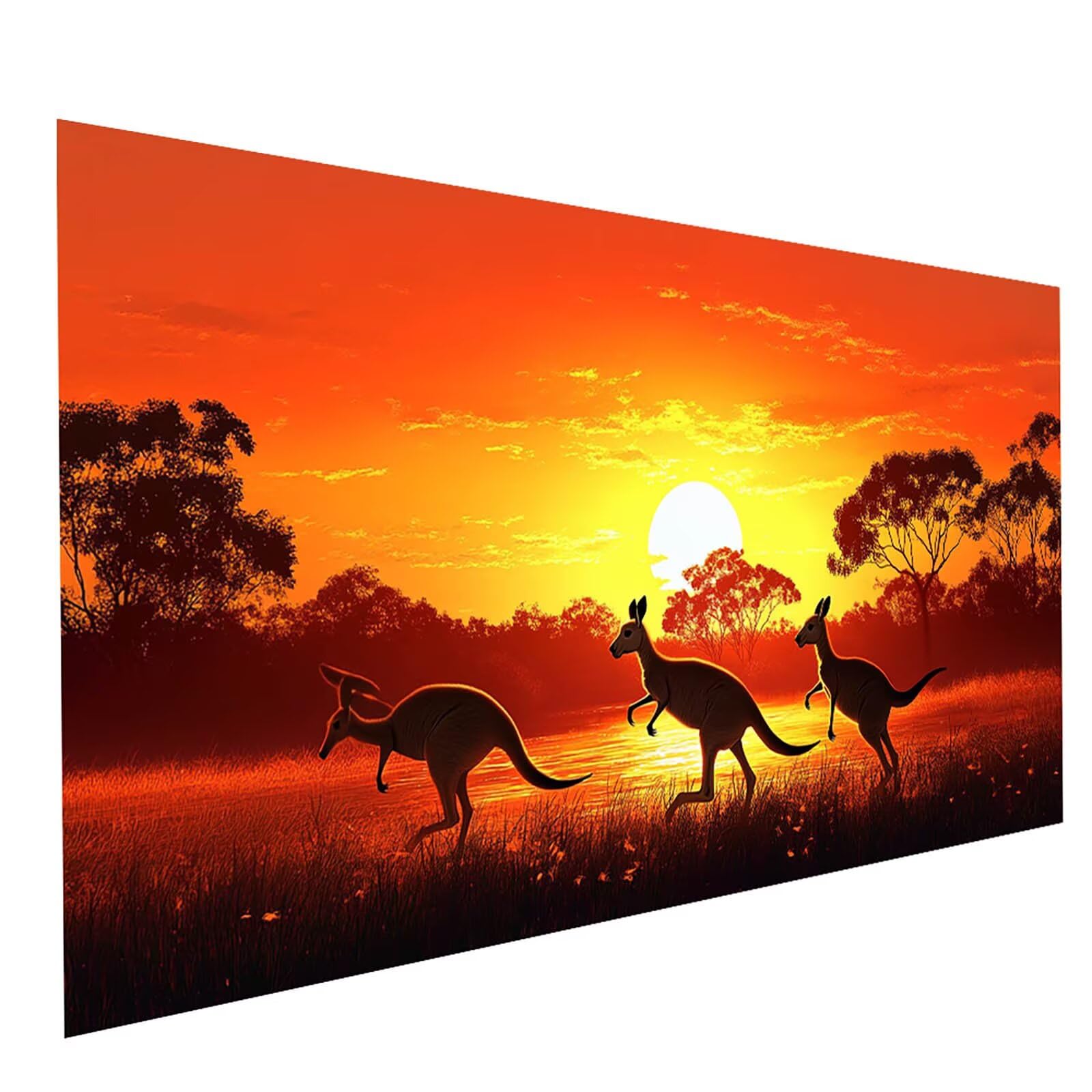 5D DIY Kangur, diamentowa sztuka dla dorosłych, zachód słońca, malarstwo diamentowe, kamienie strasu, zestaw do haftu krzyżykowego, 140 x 61 cm, płótno do malowania, sztuka ścienna i rękodzieło, dla