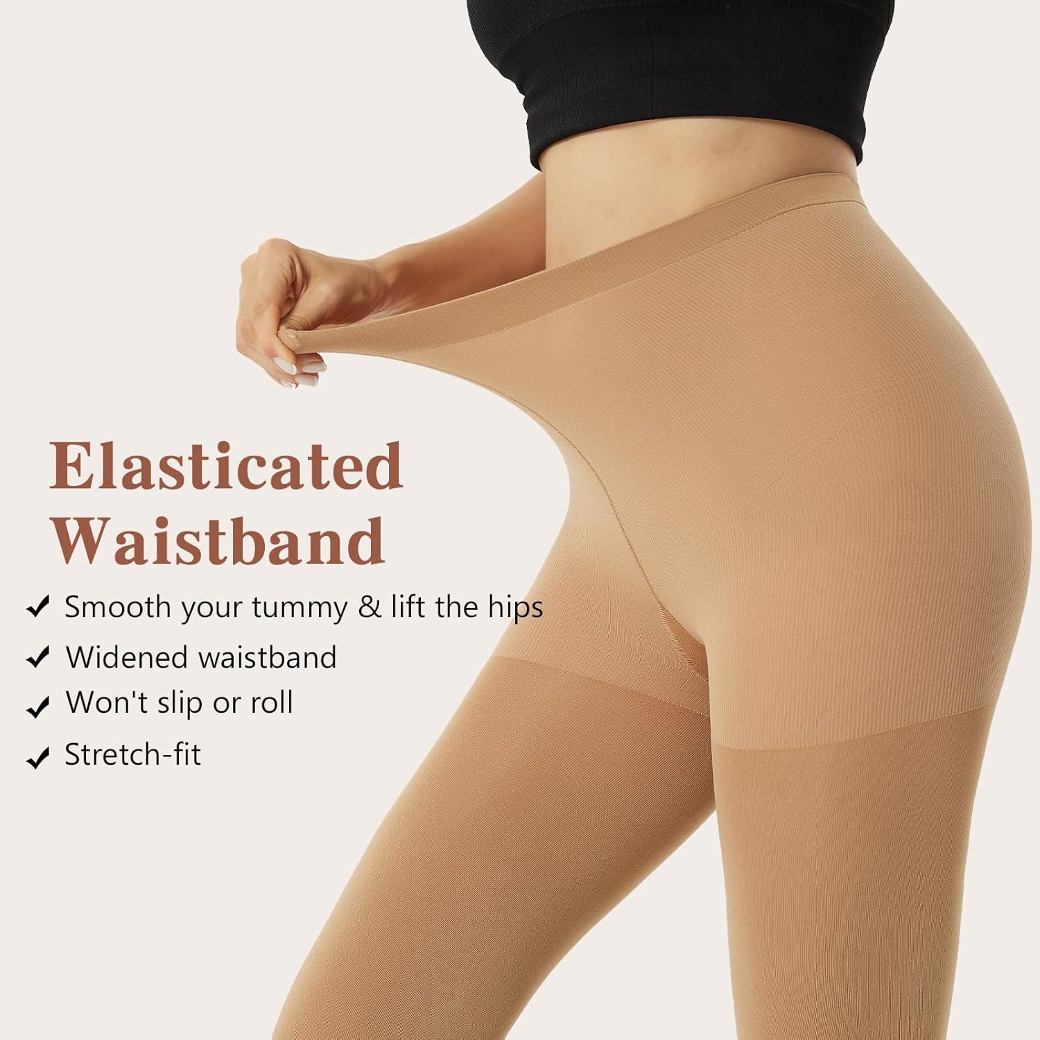 MANZI Women's Super Opaque Tights 2 Pairs 120 Denier Warm Control Top High Waist Winter Pantyhose for Women - Image 3