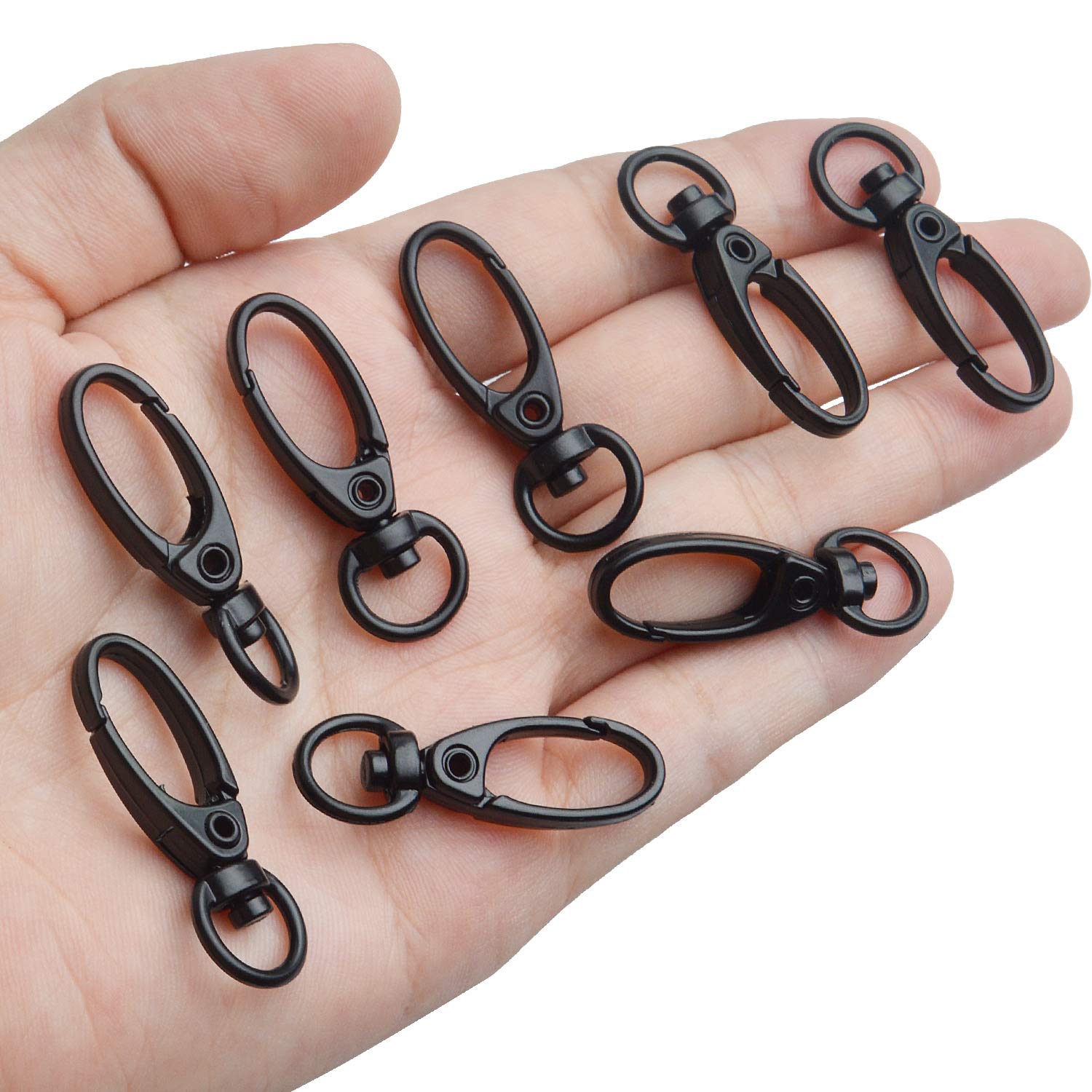 Swivel Clasp Clips,50pcs 35mm Swivel Trigger Clips Metal Keyring Clasps  Snap Hooks for Hanging Key Chains Dog Leashes Crafts Decorations,Black