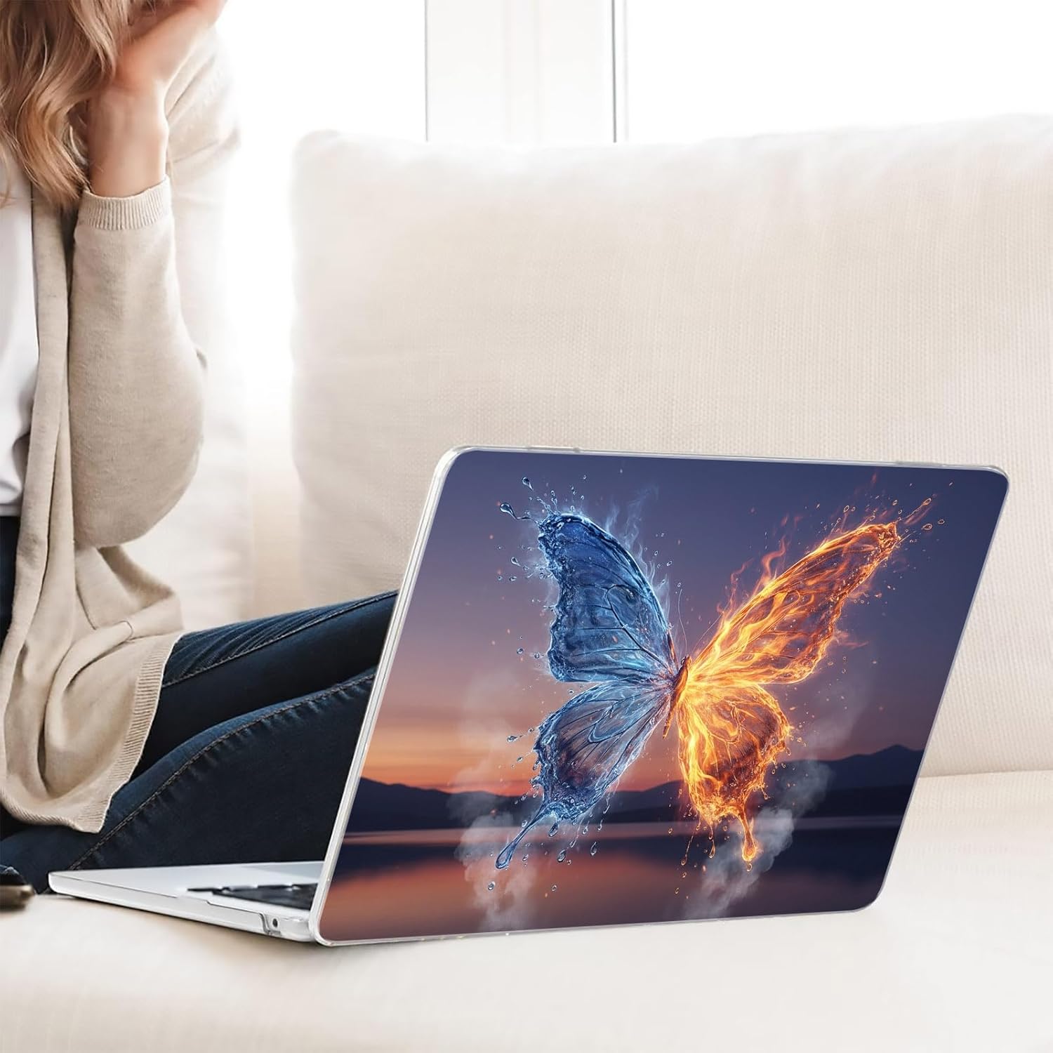 Compatible with MacBook Neo 13-inch, Hard Shell Case with Keyboard Cover and Screen Protector (A3404 A18 Pro chip, 2026 Release) - Butterflies MC22198
