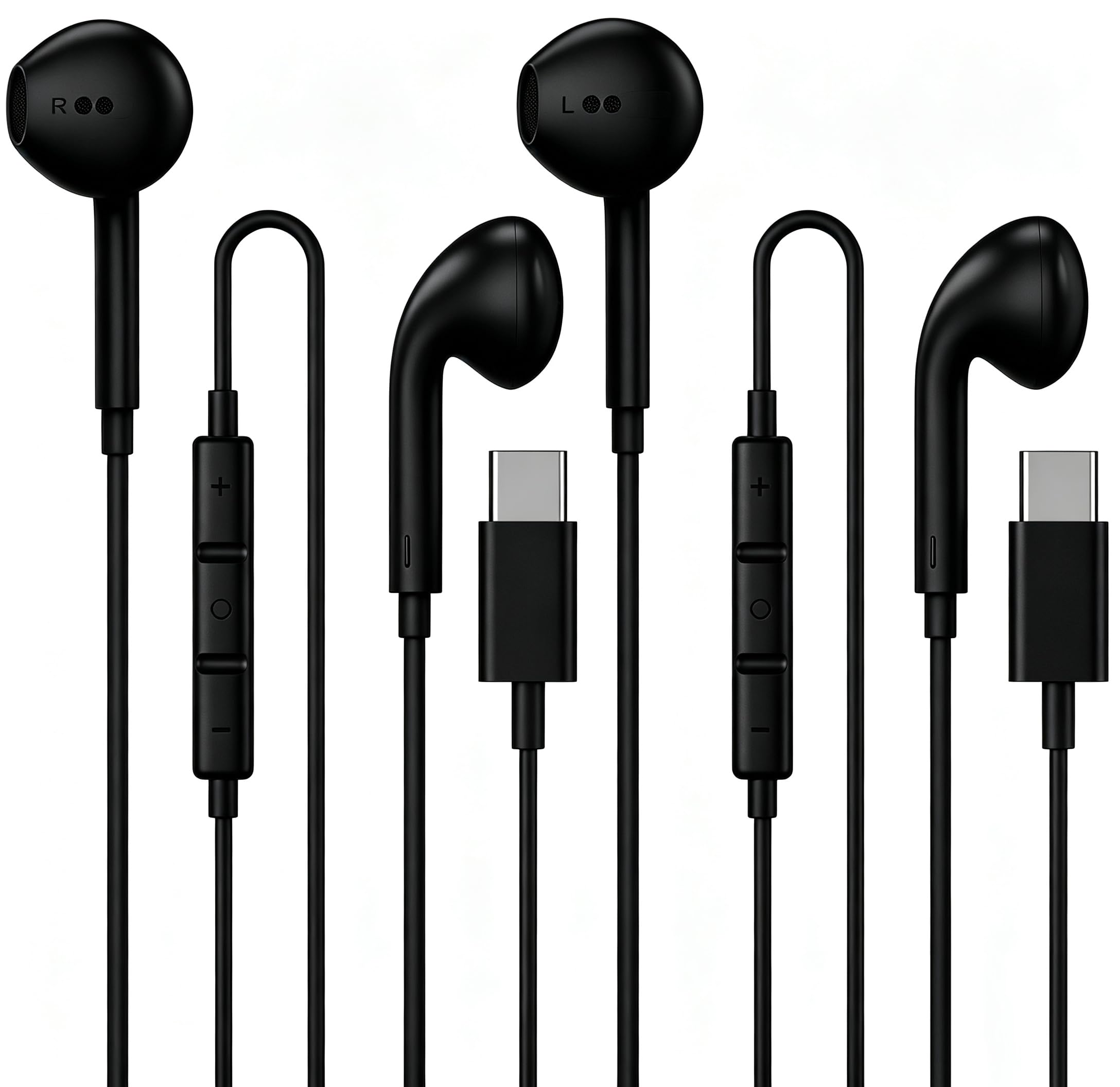 2 Pack [Apple MFi Certified] USB C Headphones Wired for iPhone 18 17 16 15 | USB C Earpho…