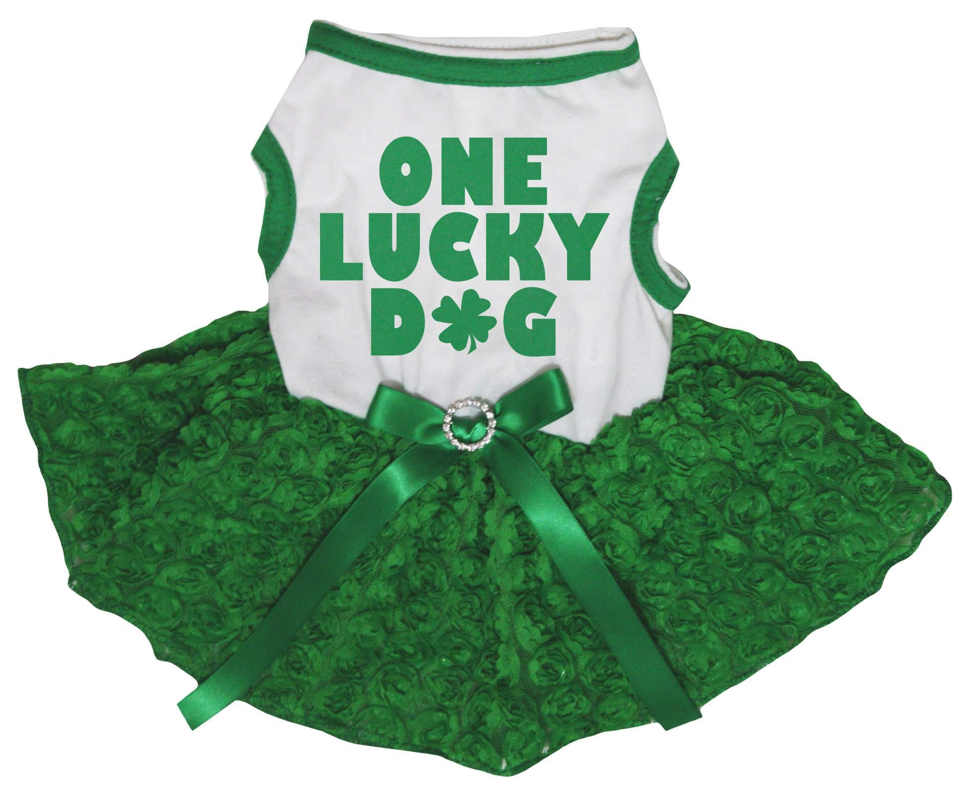 Robe fleurie pour grand chien XL vêtement blanc et vert été