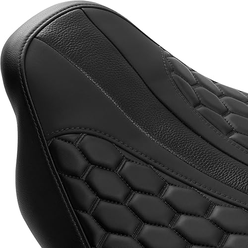 Miniatura 9 de XFMT Asiento de pasajero de dos piezas para motocicleta de dos piezas, de perfil bajo, para Harley Touring CVO Road King Road Glide, Street Glide,