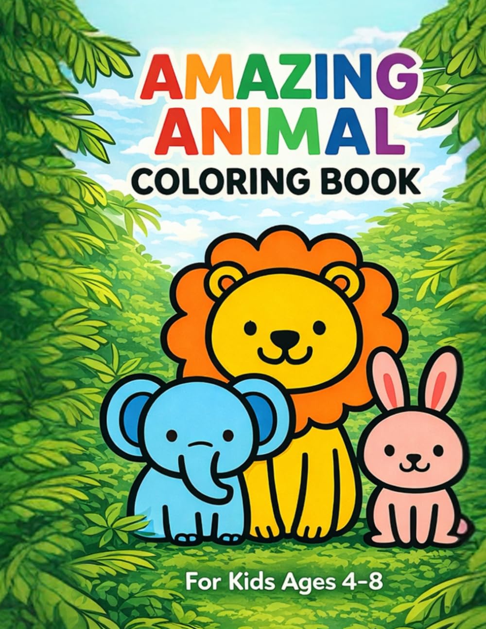 Amazing Animal Coloring Book: For Kids Ages 4-8