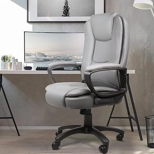 Miniatura 2 de OFIKA Silla de oficina en casa, silla grande y alta de 400 libras, diseño resistente, cojín ergonómico de respaldo alto, soporte lumbar para Negro