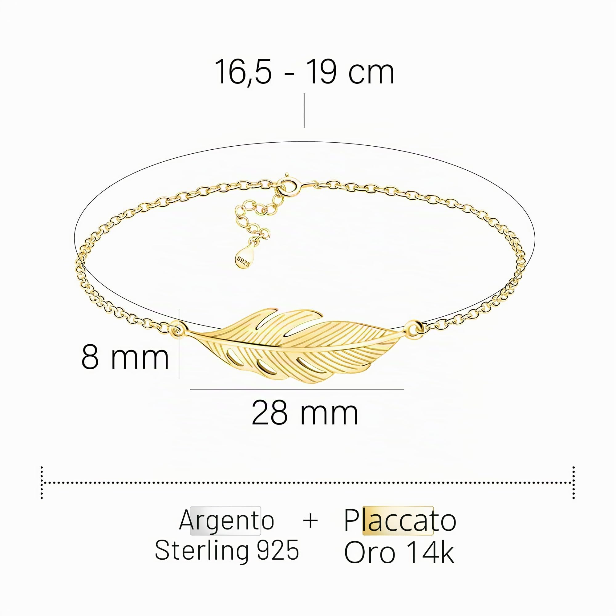 Sofia Milani - Bracciale da Donna in Argento 925 - Ciondolo a Piuma Ala Angelo