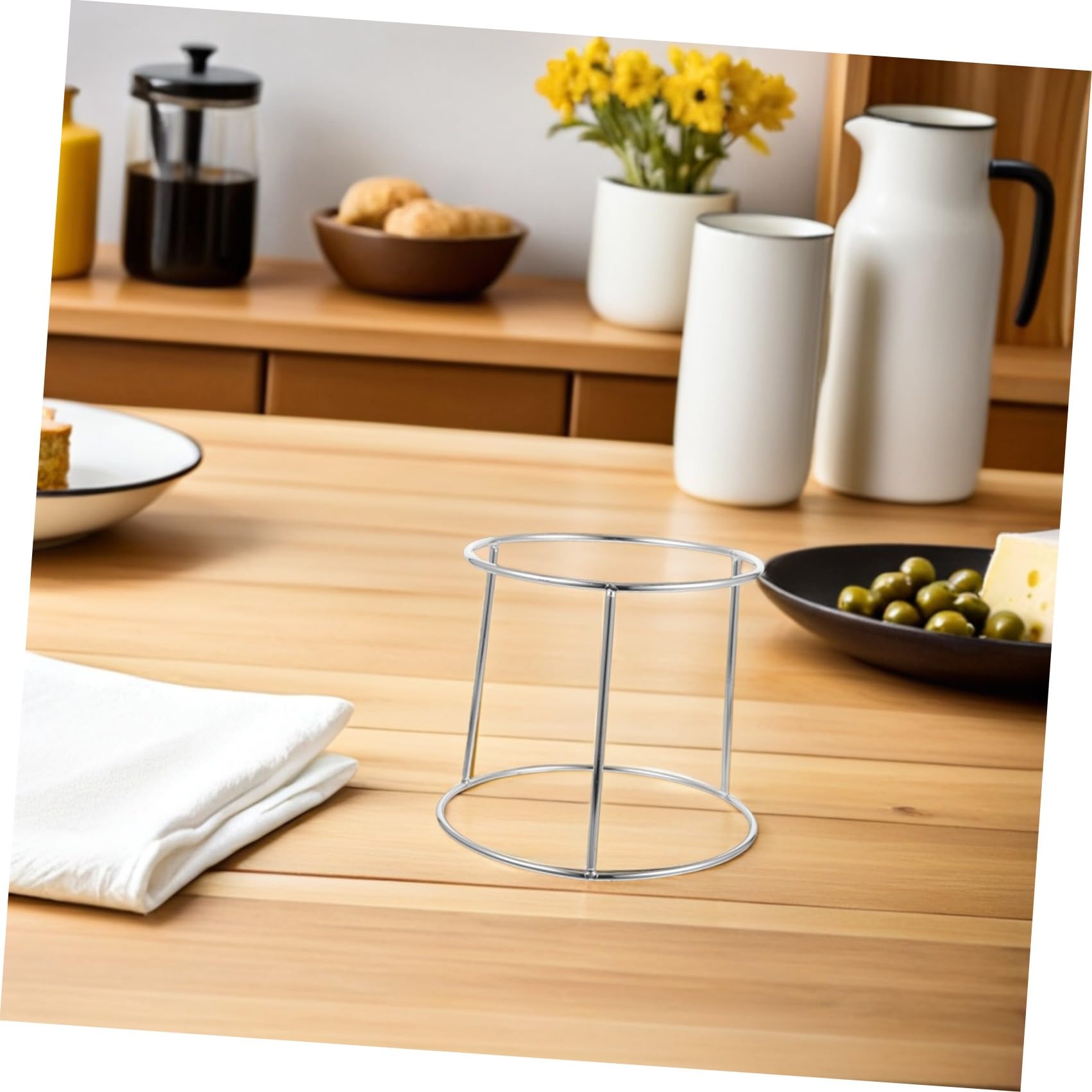 Support à Assiettes Double Couche en Acier Inoxydable 2pcs, Porte-Assiette Pratique pour Buffet Cuisine et Plateau Fruits de Mer, Robuste et Solide