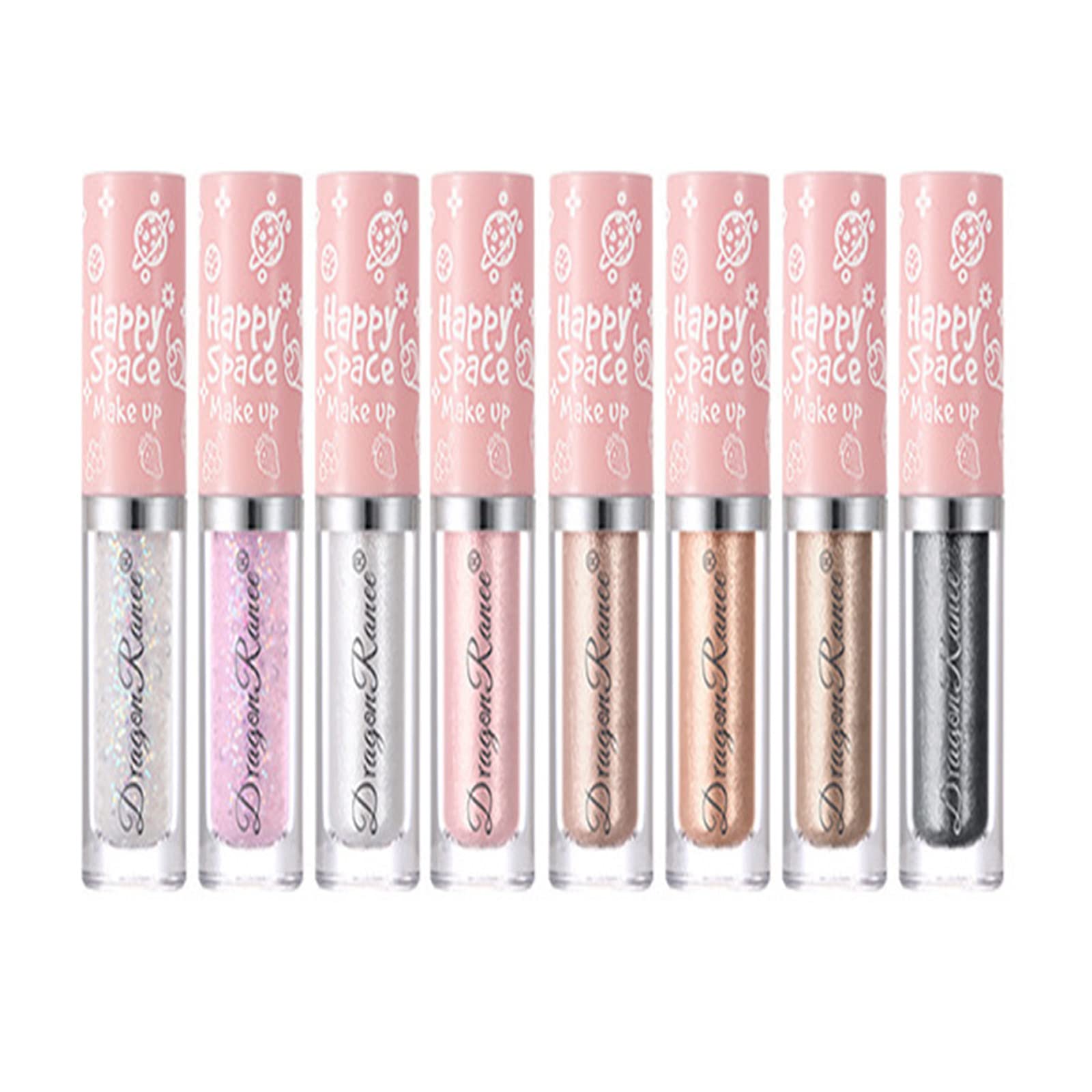 Joyeee Sombra de ojos líquida, 8 Colors Prueba de sudor Brillar Espumoso Makeup De larga duración Secado rápido alto pigmento Liquid Eyshadow Regalo festivo