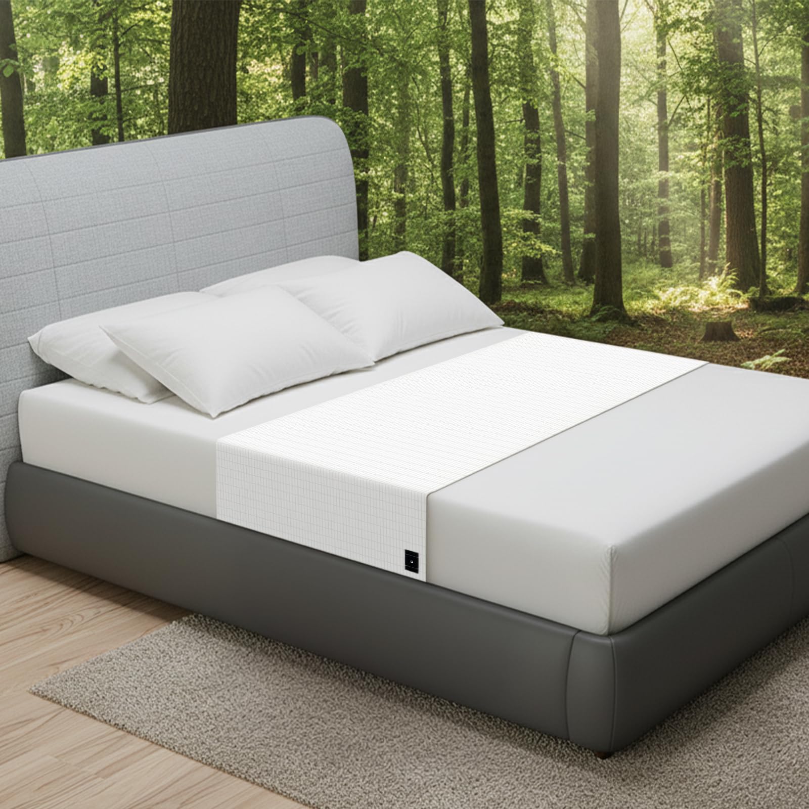 Grounding Sheets,Grounding Bedsheet,Organic Cotton + Silver Fiber,Grounding Sheets Sleeping Earth Grounded Mat, with Cord(White,35 * 90IN)