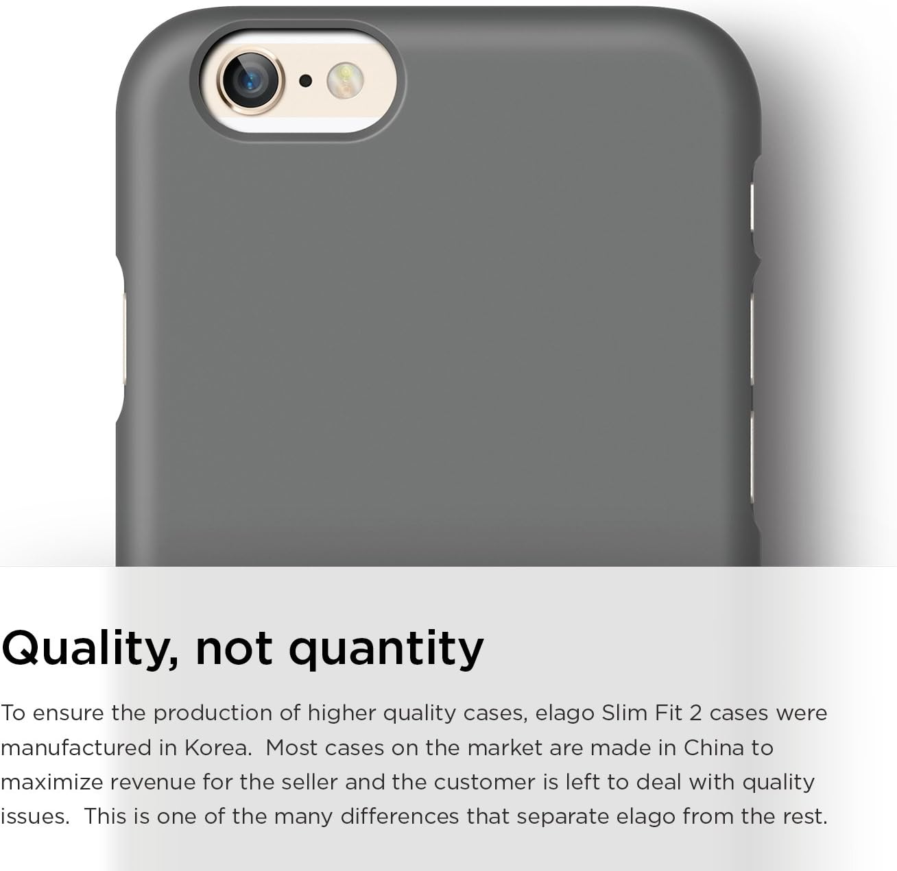 elago iPhone 6S Case, [Slim Fit 2][Soft Feel Dark Grey] - [Light][Minimalistic][True Fit] – for iPhone 6/6S