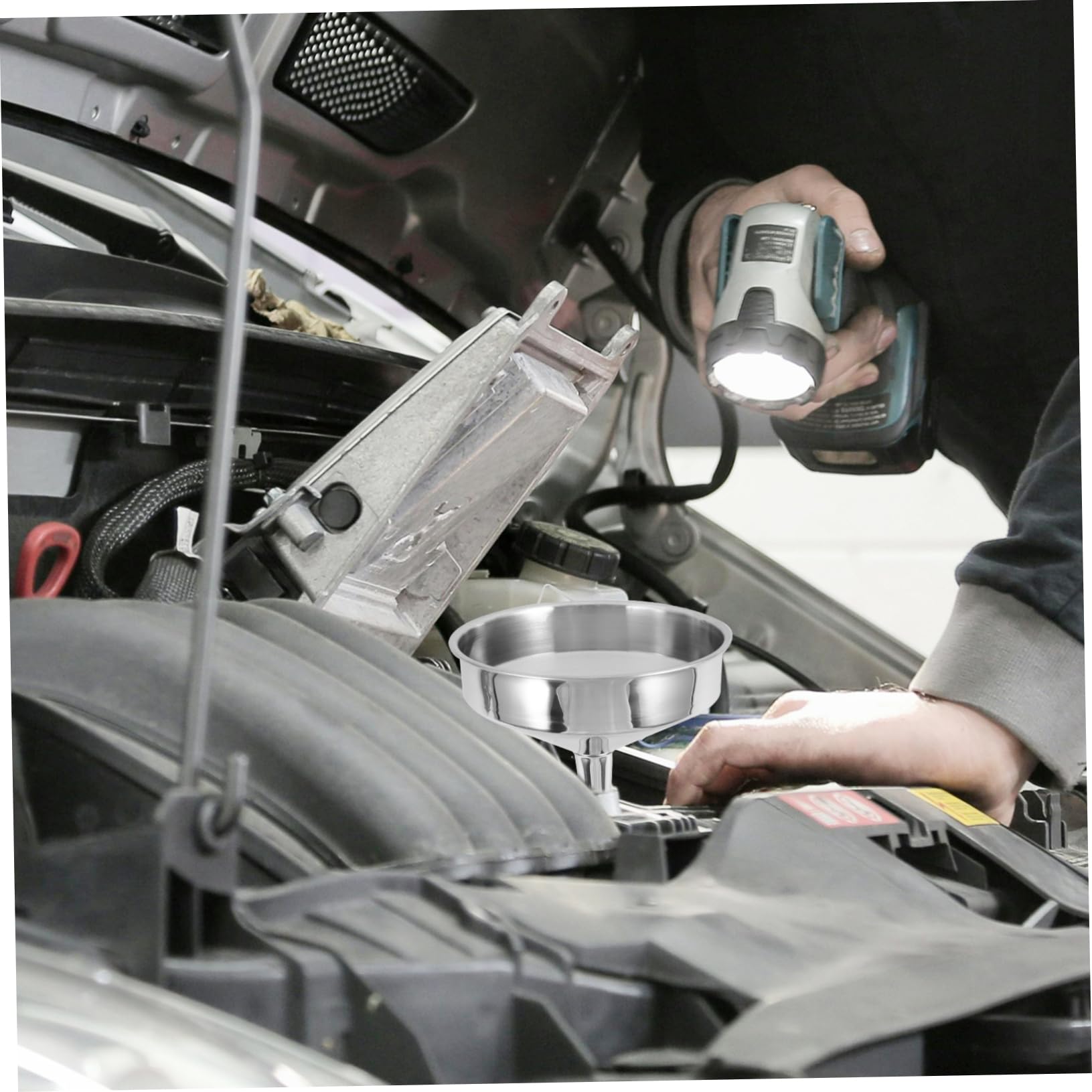ABOOFAN 3 Pezzi Imbuto per Carburante Acciaio Inossidabile Imbuto per Olio Auto con Bocca Travaso Liquidi per Carburante e Olio Motore Design e Resistente Ottimo per Auto e Industriale
