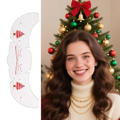 Halloween Bat Glitter Freckles,8 Pcs Pumpkin Spider Web Waterproof Makeup Patches Shimmer Freckle Set Temporary Tattoos for Women Parties(White with Pink Christmas)