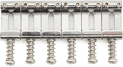 Musiclily Ultra 10.5mm Vintage Hardened Steel Strat Electric Guitar Bridge Saddles, Chrome (Set of 6)