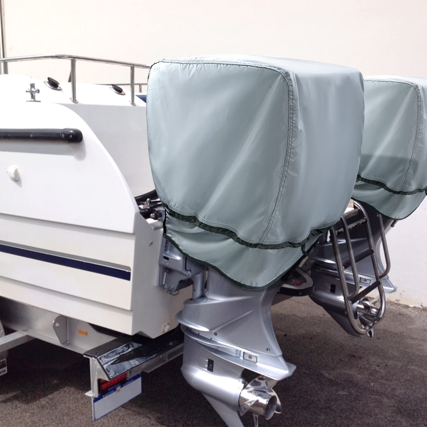 Housse imperméable pour moteur hors-bord 600D résistante à la décoloration pour moteur de bateau, Convient pour moteur 225-300 HP, Gris
