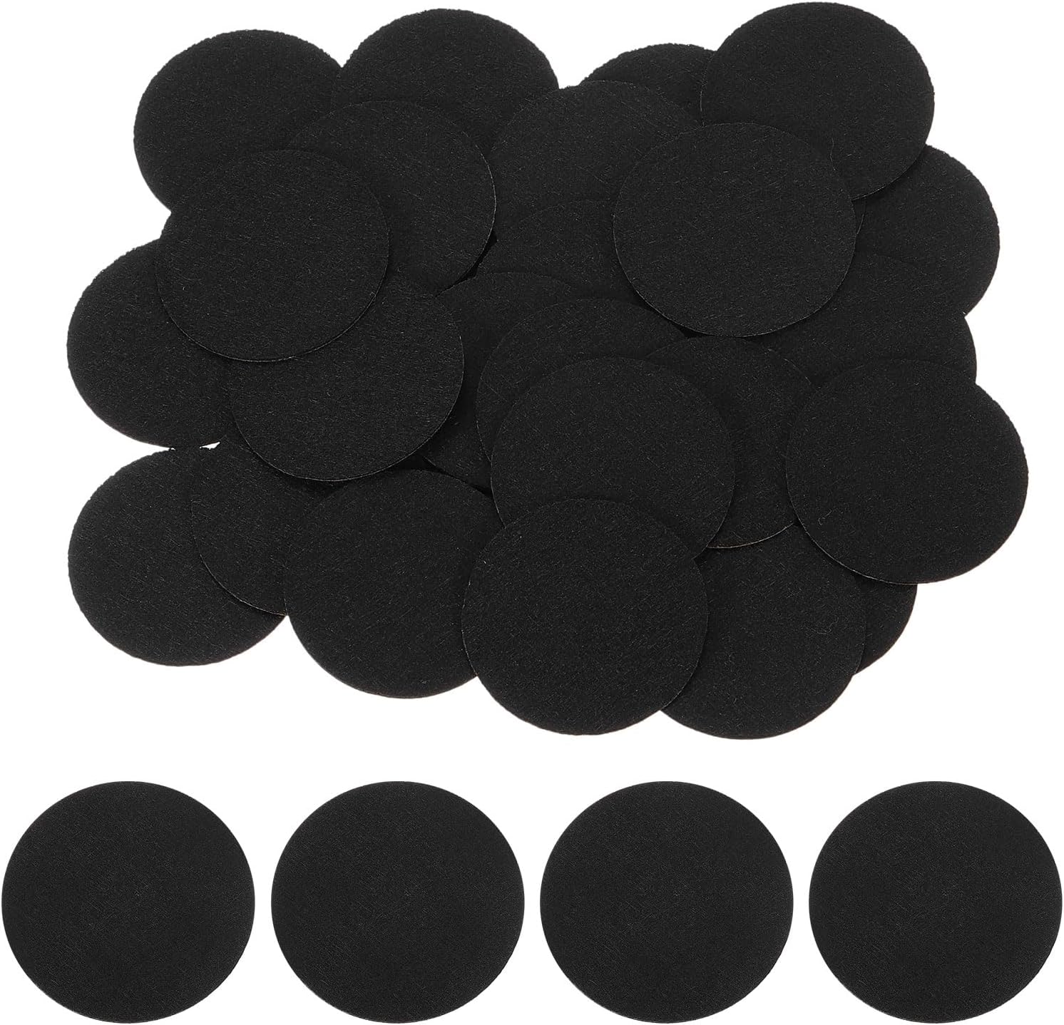 40Pcs Round Felt Circles, 40mm (1-5/8") Black Non-Woven Felt Fabric Sticker Self-Adhesive Felt Pads Pre Cut Felt Pads for Sewing Costume Handcraft Cut Crafts DIY Projects