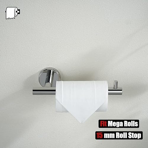 Miniatura 8 de JQK BAS165-CH - Juego de accesorios de baño cromados, 5 piezas, montaje en pared cromado pulido, incluye barra de toalla de 24 pulgadas, barra HT de