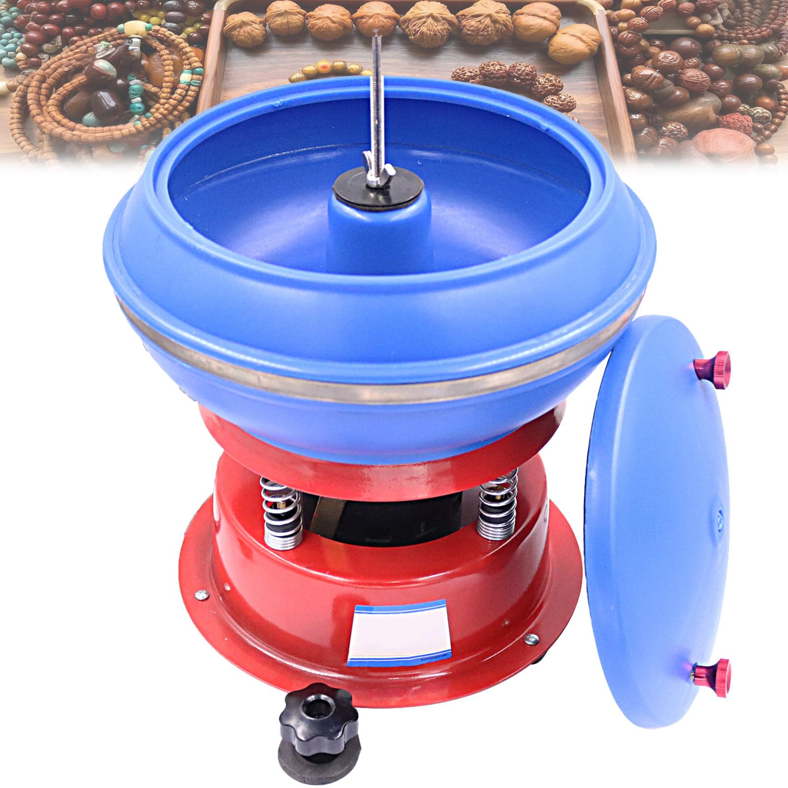 MiyKom Electric Rock Tumbler Jewelry for Burr Removal Stain Cleaning Durable Rubber Liner Low Noise for Metal Jewelry Gems Jade Agate Vibration Polishing Machine High Frequency Vibration Polisher A