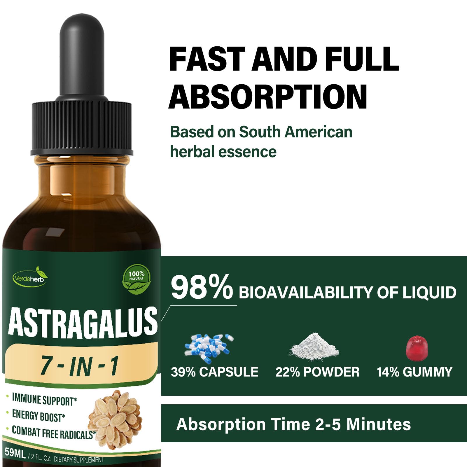 Astragalus Root Extract Herbal Drops for Immune System Support — Amazon image 4