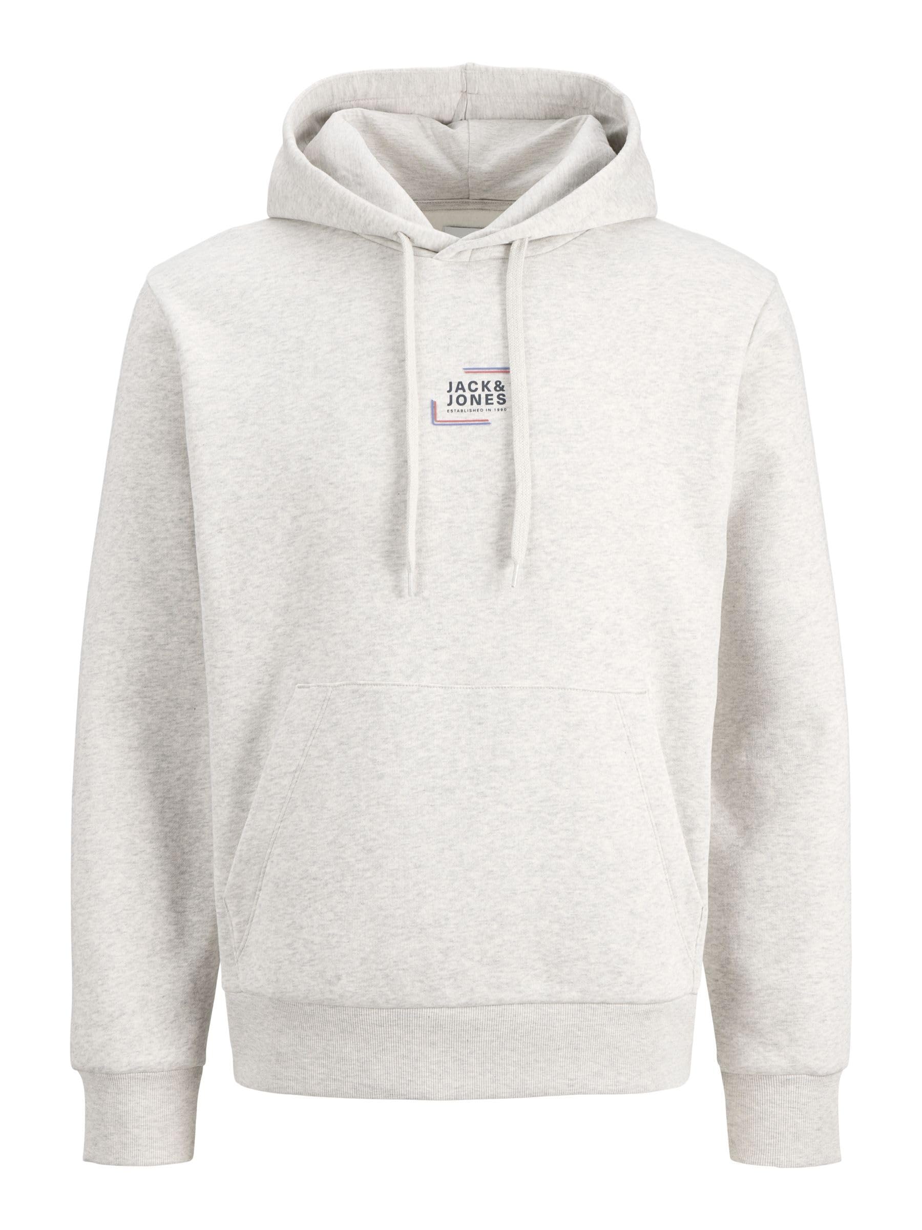 JACK & JONES Jjcorp Graphic Sweat Hood Noos, White melange, M