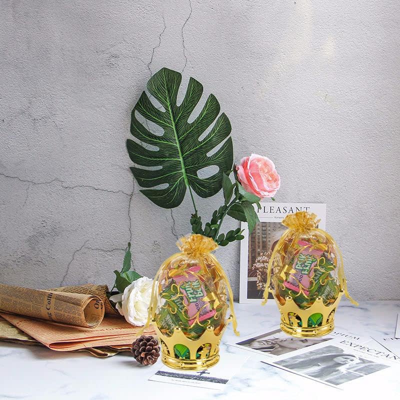 WUWEOT 36 Pack Crown Candy Holder, Party Favors Fillable Crown Goblet with Pouch, Decorative Gold Candy Favor Containers for Birthday Party Supplies