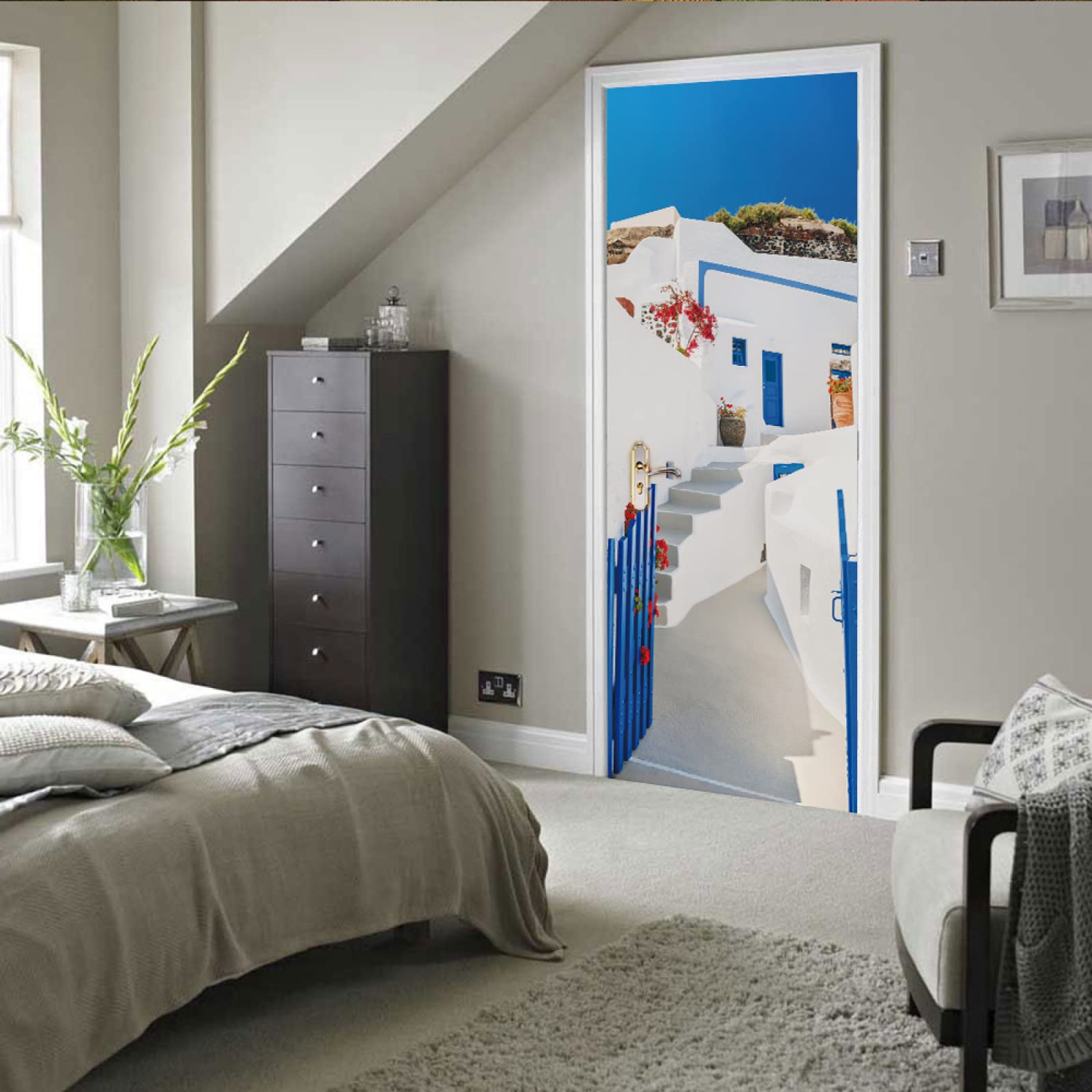 Adesivi Per Porte 3D Multi Stile Poster Autoadesivo In PVC Adesivo Per Copertura Porta Con Venature Del Legno Appartamento Porta Di Casa Frigo Art Mural Decor