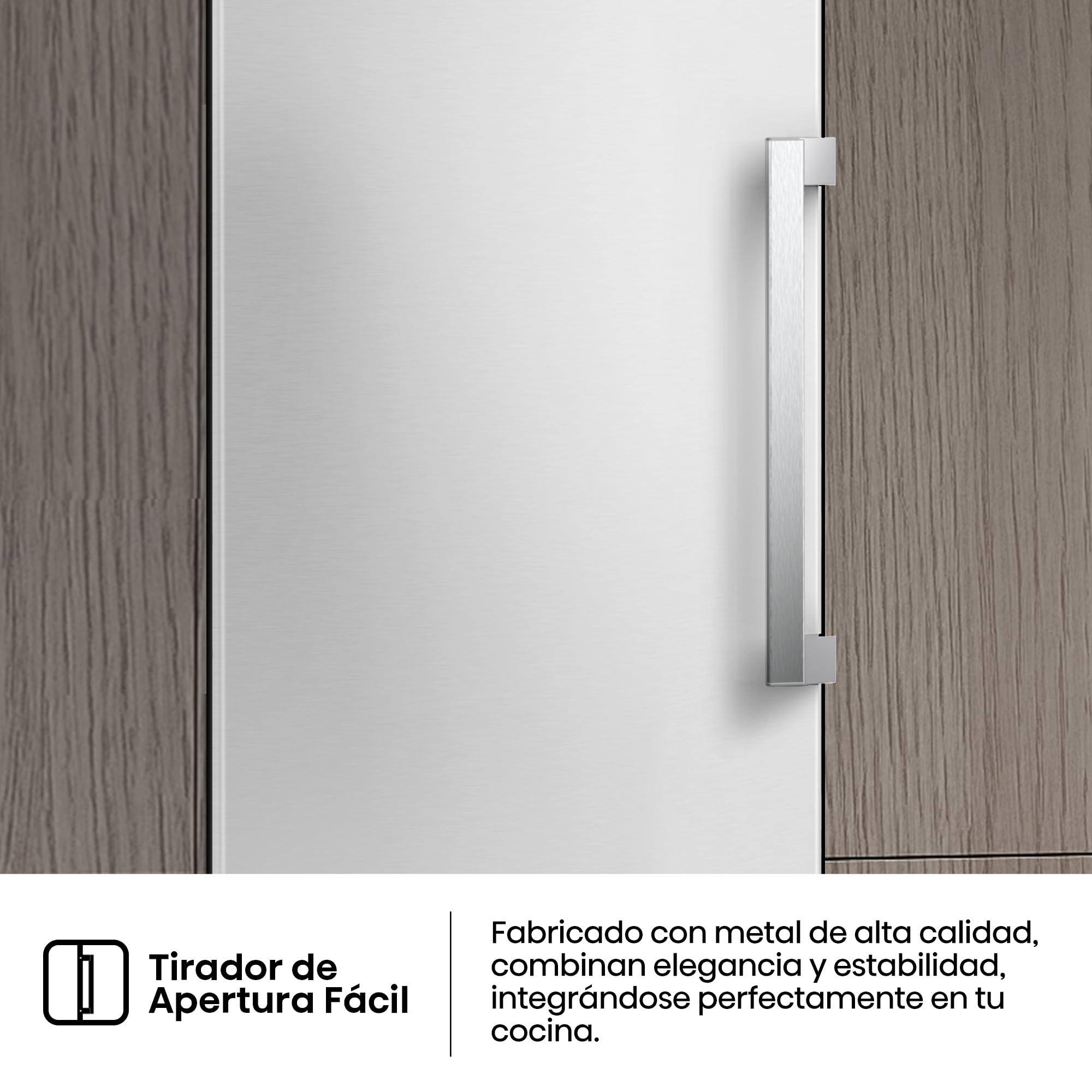 Hisense FT3K310SEWE1 - Congelador Una Puerta Total No Frost Kitchen Fit, 312L, 186cm, Ventilación Inferior, Congelamiento Rápido, Tirador de Apertura Fácil, Apertura de Puerta 90º, WiFi, Blanco