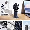 Taşınabilir USB Vantilatör, 4200mAh Şarjlı El Tipi Fan, LED Ekranlı, 3'ü 1 Arada El/Boyun/Masa Fanı, Yaz, Ofis, Seyahat için, Kadınlar, Kızlar ve Çocuklara Hediye (Lacivert)