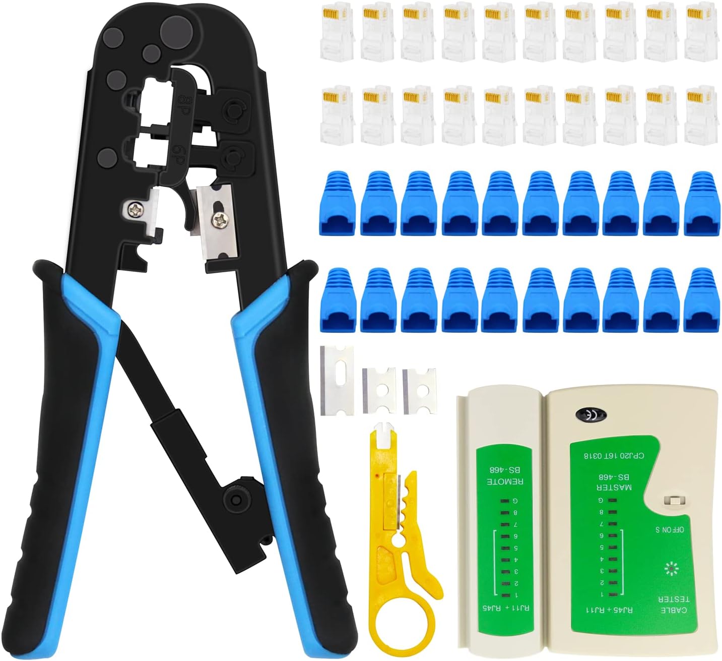 Zhuge RJ45 Crimp Tool, Crimping Tools, for Cat5 Cat6 RJ45