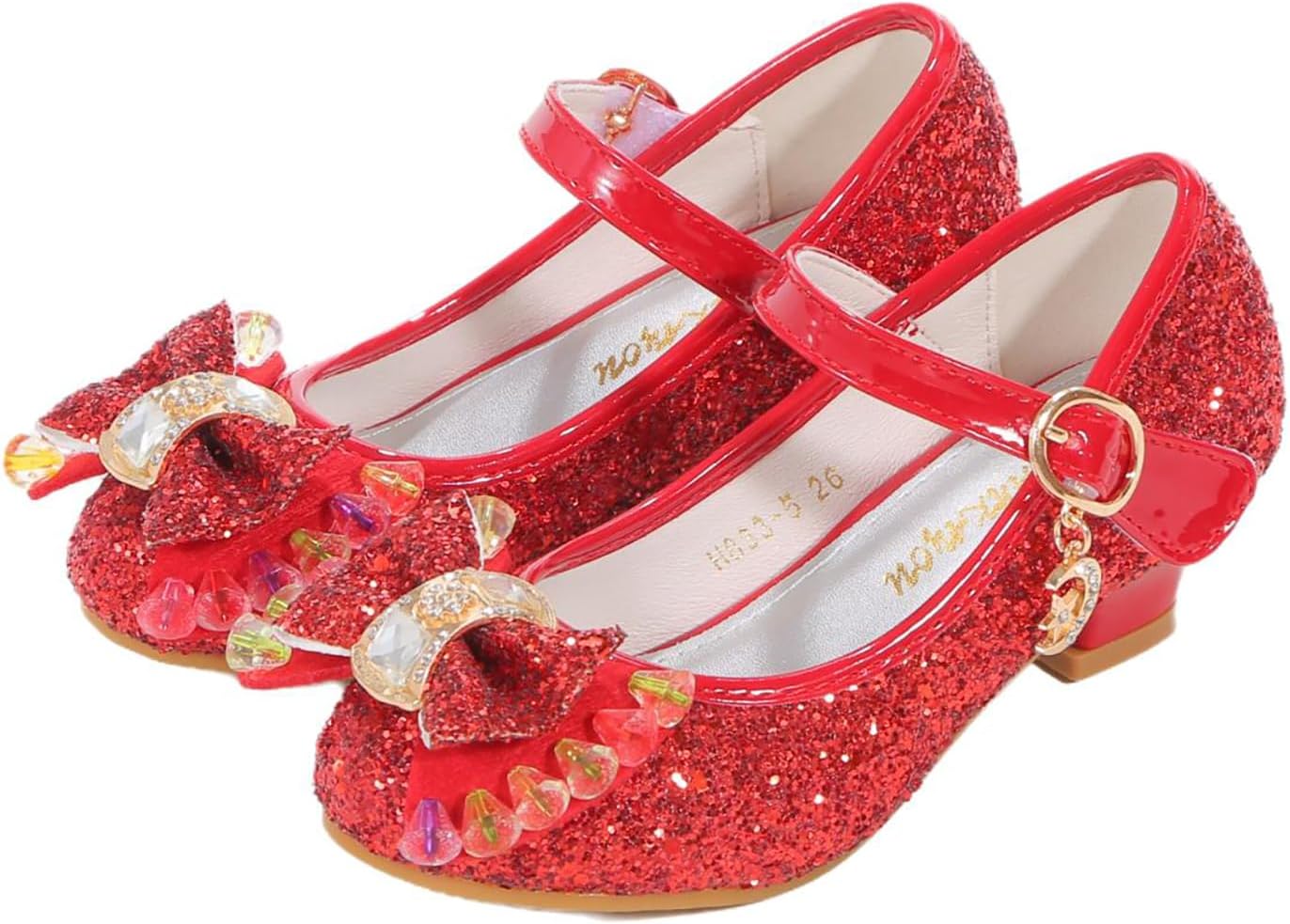 BFOEL Girls Dress Shoes Adorable Sparkle Mary Jane Flats for Wedding Party