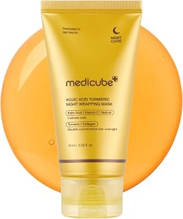 Medicube Wrapping Mask Kojic Acid Turmeric Vitamin C Overnight Peel-Off Facial Mask for Bright Glow | Korean Skincare 2.53oz