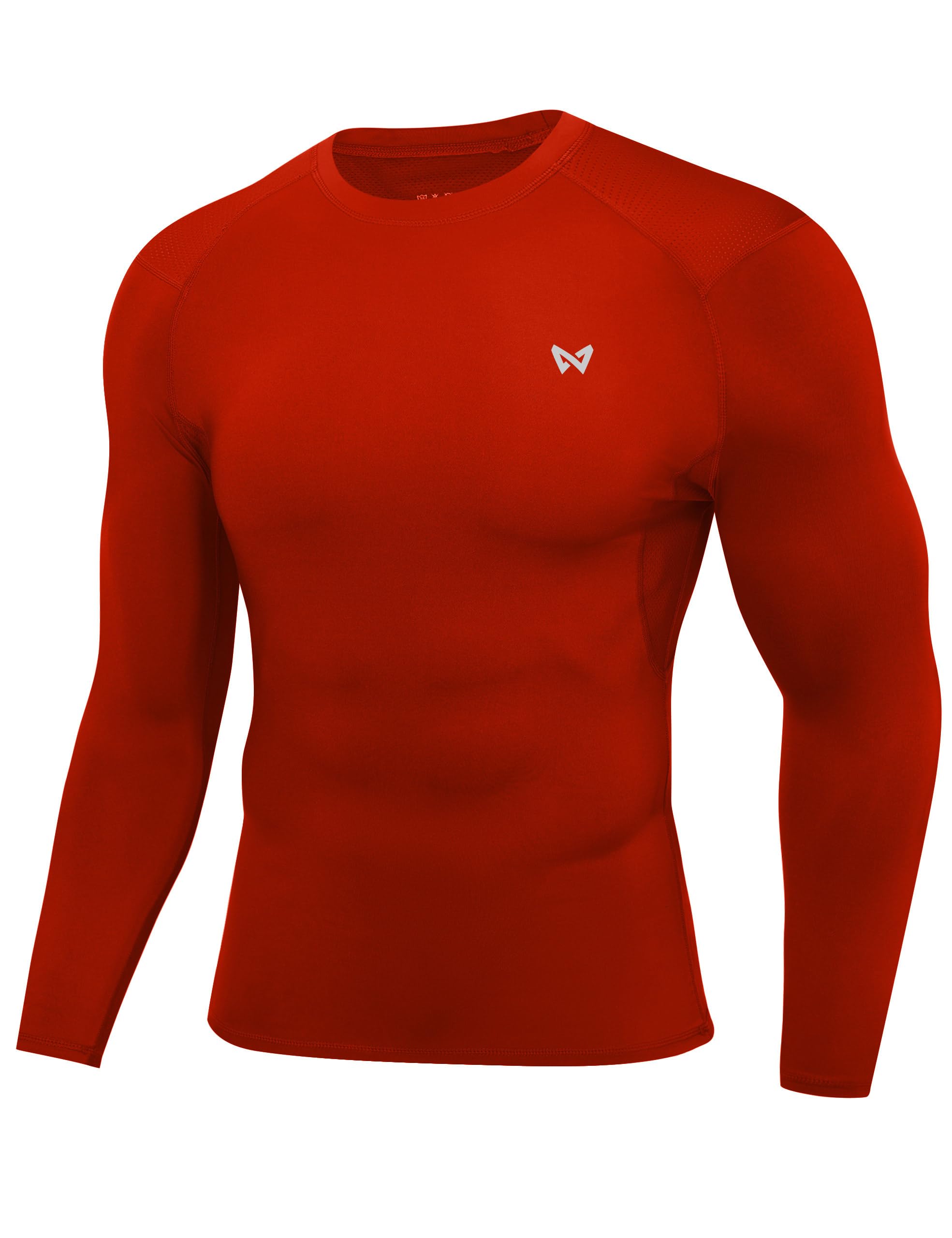 WISMBOX Herren Kompressionsshirt Langarm, UPF 50+ Funktionsshirt Sport | Atmungsaktives Mesh, Schnelltrocknend, 4-Wege-Stretch, Für Fitness, Laufen, Fußball Und Radfahren