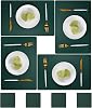 pigchcy Leather 45x30cm Placemats and Coasters Set of 4 PVC Heat-Resistant Waterproof Placemats Washable Wipeable Table Mats for Dining Room and Decor (Grass Green)